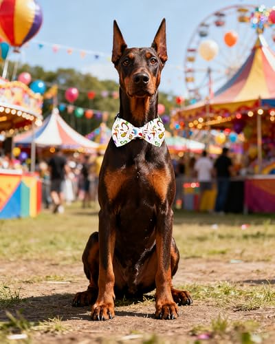 10 Pack Mardi Gras Dog Bowties for Large Dogs Sliding on Collar (M/L)
