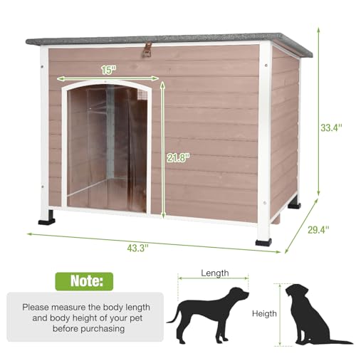 Large Dog House Outdoor Indoor with Chew Proof Iron Frame
