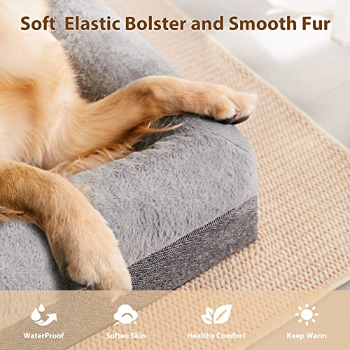 Orthopedic Dog Bed for Large Sized Dogs (L(35*23*6inch) / Grey)