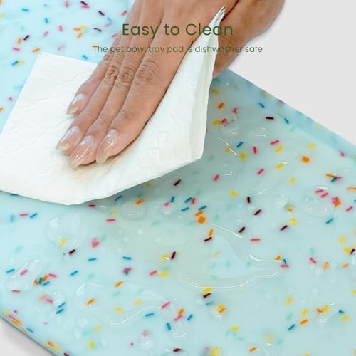 Dog Food Mat Anti (19.4" x 9.8" / Donut Blue)
