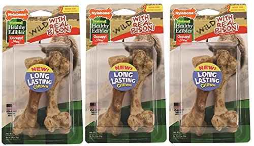 3 Pack of Healthy Edibles Wild Bison Flavor Dog Chew Treats (1 Count (Pack of 3))