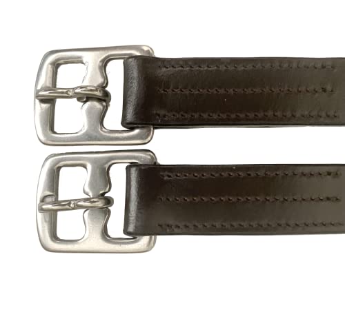 Genuine Leather English Stirrup Leathers (48 inch / Brown)