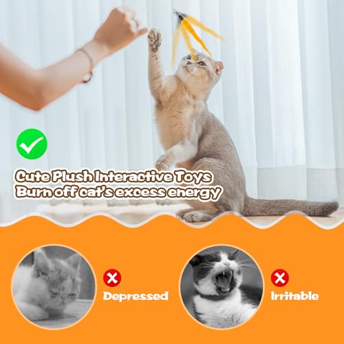 Fuzzy Worm Cat Wand Refills with Black String