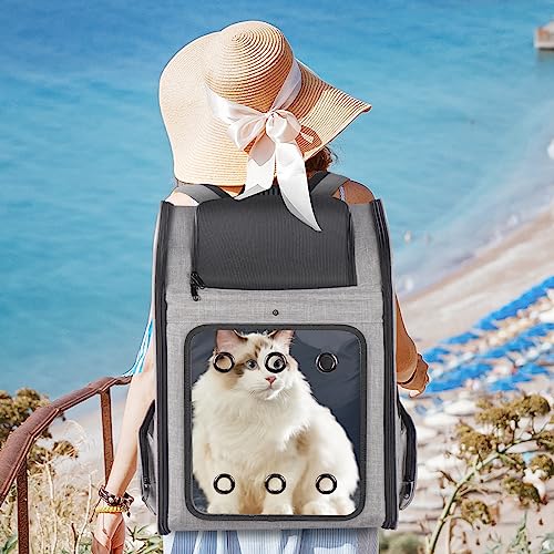 Extra Large Cat Backpack Carrier for Cats Under 30 Lbs (15.0"L x 13.0"W x 21.0"H)