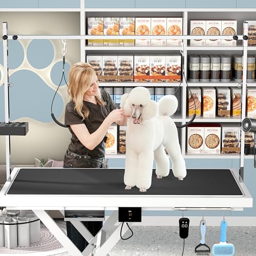 Heavy Duty Electric Lifting Pet Dog Grooming Table for Large Dogs with Overhead Arm