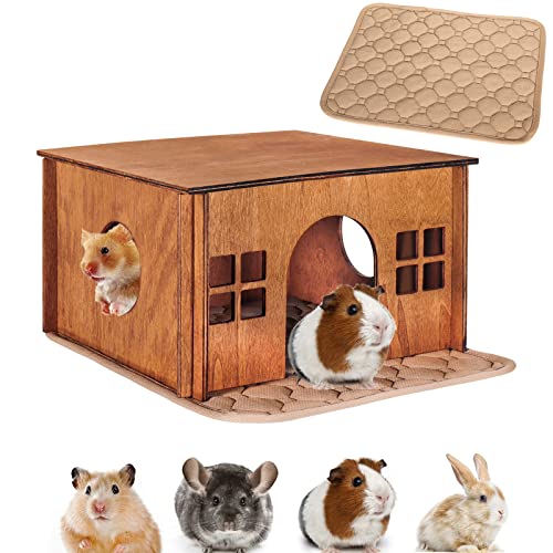 Wooden Guinea Pig Hideout (Brown Style 1 / Medium)