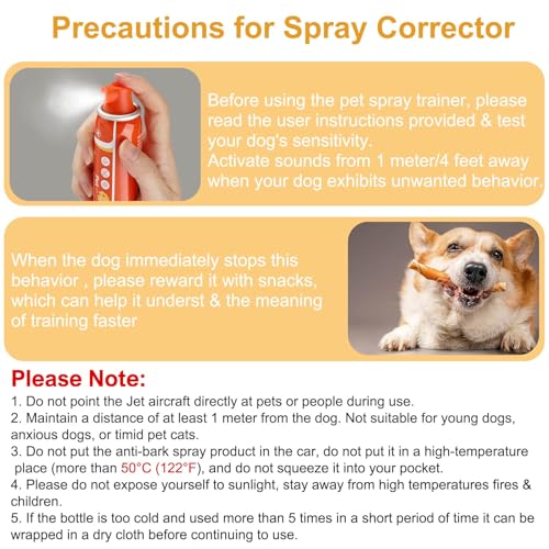 Spray Corrector Dog 80ml 3 Pack Corrector Spray for Dog to Stops Barking (orange-3PP)