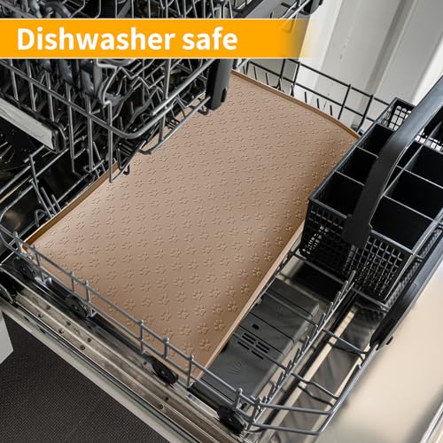 Dog Food Mat Anti (31.5"L x 23"W / Taupe)