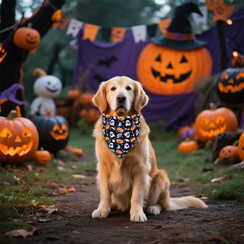 Halloween Dog Bandana for Large Dogs (Halloween - Black / X-Large)