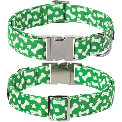 St. Patrick Green Dog Collar (Bone Clover / X-Large (Pack of 1))