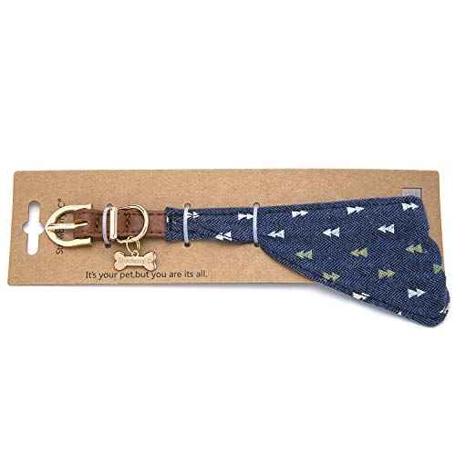 Puppy Collars for Small Dogs (Bandana-Navy-Note)