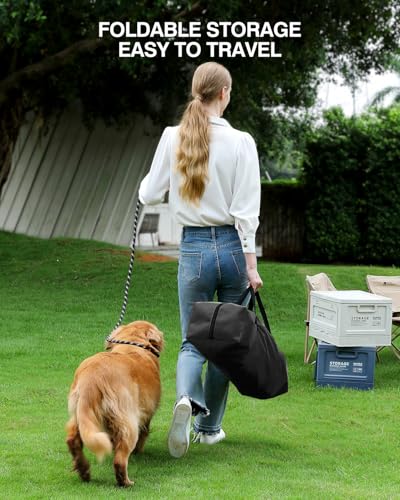 33 x 25 x 25 Inch Collapsible Soft Dog Crate for Dogs Up to 70 lbs (33.0"L x 25.0"W x 25.0"H / Black)