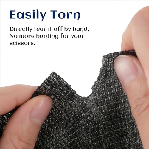 Elastic Self Adhesive Bandage Wrap 4 Inch (4 Inch-24 Count Black)