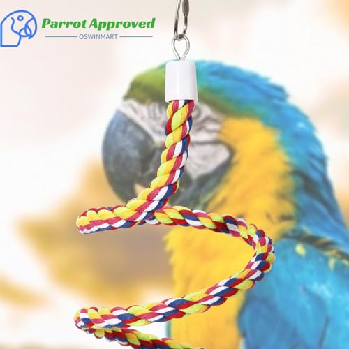 2Pcs 43'' Bird Rope Perches Birdcage Swing Toys 100% Cotton Natural Bird Perch Peck (43'x2pcs)