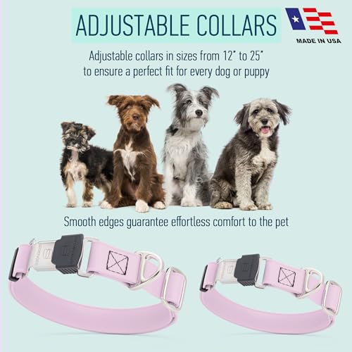 Biothane Waterproof Dog Collar with Herm Sprenger Black Stainless Steel Quick Release Buckle (W 1" x L 15"-25" / Pastel Purple)