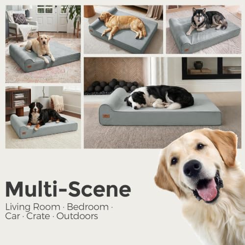 XXL 35D Memory Foam Dog Bed for Extra Large Dogs (XX-Large / Light Blue)