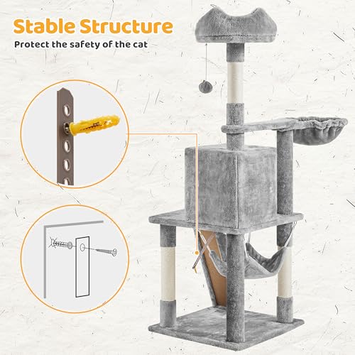 54in Cat Tree (Light Gray)