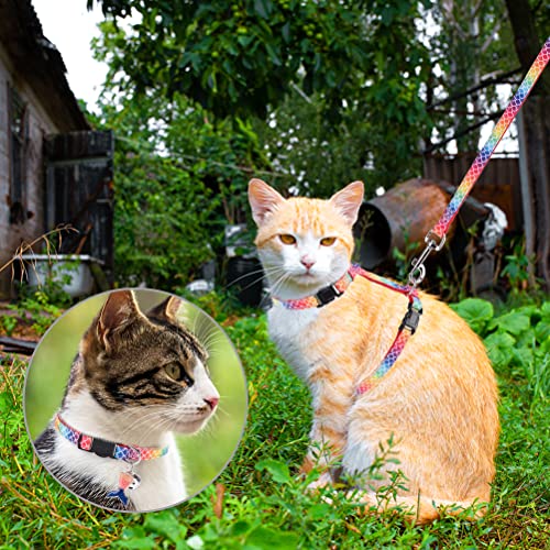 Cat Harness with Leash and Collar Set (Small / Multicolor)