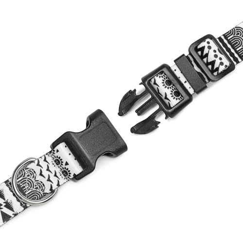 Adjustable Dog Collar (Large / Black White B)