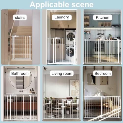 Triple Lock Baby Gate 49.21 (White / 49.21-66.54"/125-169cm)