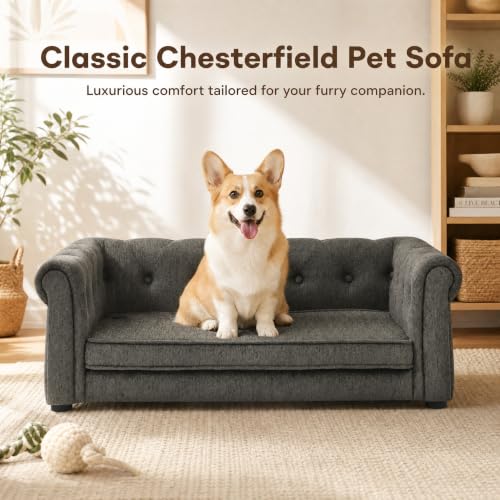 39" Dog Sofa Couch for Medium Dogs (39 inch / Grey)