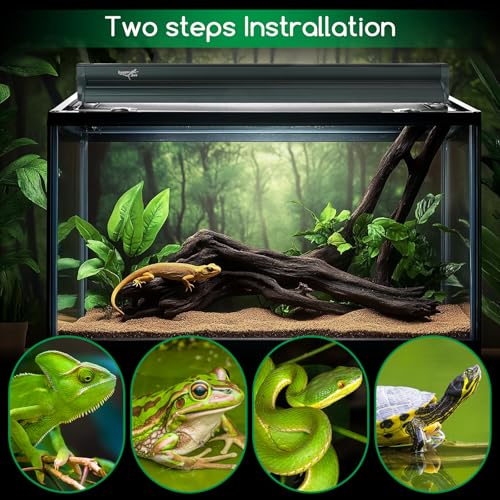 T8 Reptile Light Fixture Combo Kit 15W 18.3IN Green Fluorescent Tube 10.0 UVB Light Bulb for Bearded Dragon Lizards Tortoise 1 Count (15w-green / 15W 18.3IN Green)