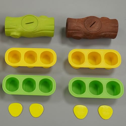 2 Pack Dog Toys for Aggressive Chewers Green & Brown (Green & Brown)