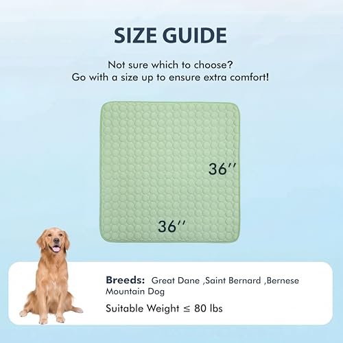 Summer Cooling Mat & Sleeping Pad (36" x 36" / Green)