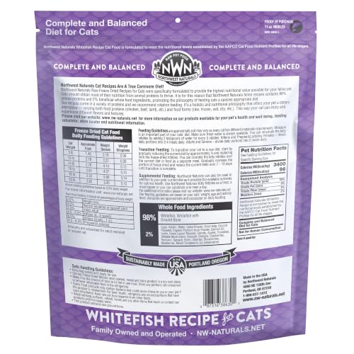 Freeze Dried Whitefish Cat & Kitten Food (11 Ounce (Pack of 3))