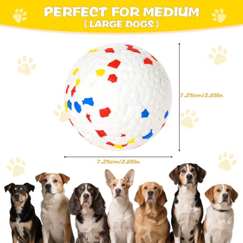 Dog Ball 2.5 inch Dog Toy for Aggressive Chewers (White)
