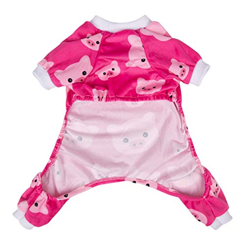 Dog Halloween Pajamas Puppy Onesies Small Dogs Soft Pjs Coat Cat Apparel Comfy Pet Christmas Clothes Outfit Doggie Bodysuit (Medium / A04-Pink pig)