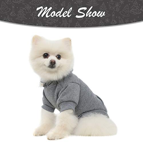 Dog Hoodie for Large Medium Small Dogs (Grey / Small)