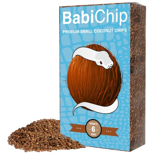 BabiChip Coconut Chip Substrate for Reptiles 6 Quart Loose Small Sized Coco Husk Chip Bedding for Ball Pythons (6 Quart)