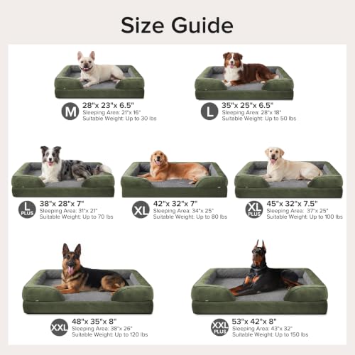 Orthopedic Extra Large Dog Bed (Green / XXL (48"x 35"x 7.5"))