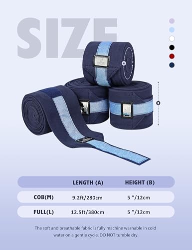 4 Pack Horse Polo Wraps (L / Navy)