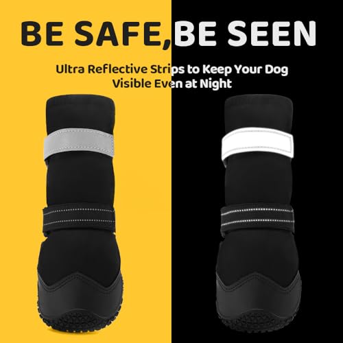 Dog Shoes for Dogs (Light Black / Width 1.37 in)