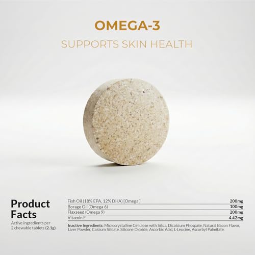 Dog Omega 3 Fish Oil Skin and Coat Supplement for Dry Skin & Allergy Relief