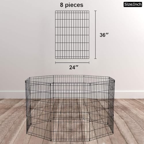 Foldable Dog Playpen (Black)