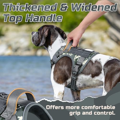 Tactical Dog Harness for Large (Grey Camo / Large)