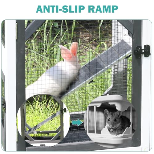 Rabbit Hutch Indoor for 2 ((White & Black-AIR7013))