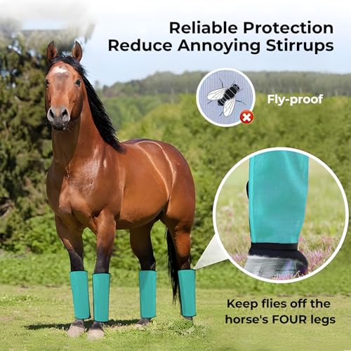 Mesh Horse Fly Boots Set of 4 (Green)