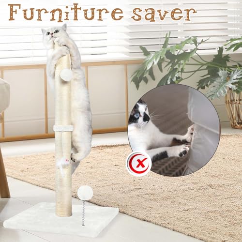 32" Tall Sisal Cat Scratching Posts Tree for Indoor Cats Adults