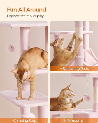 Cat Tree 54.2 (54.2 Inches / Jelly Pink)