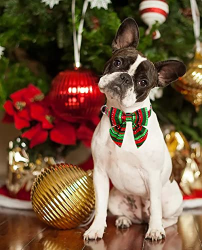 Christmas Dog Collar with Bowtie (Medium (Pack of 1) / Red&Green Dot(Sailor Bow))
