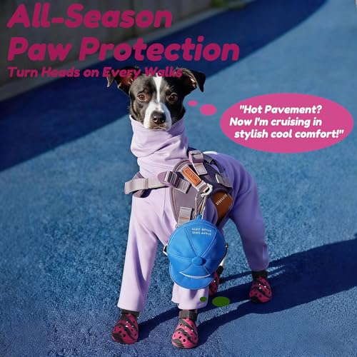Dog Shoes for Hot Pavement (Black Pink / S)