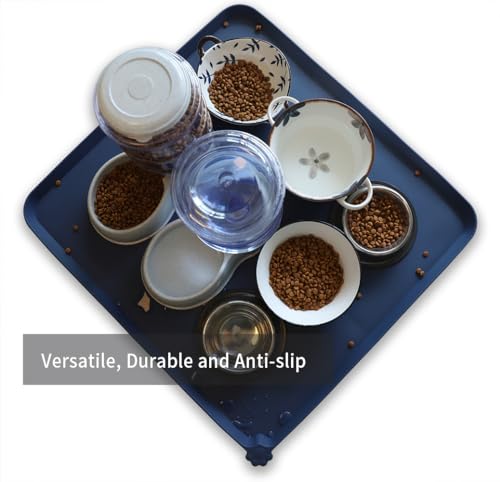 XX Large Silicone Pet Food Mats (28"L x 26"W / Indigo Ink)