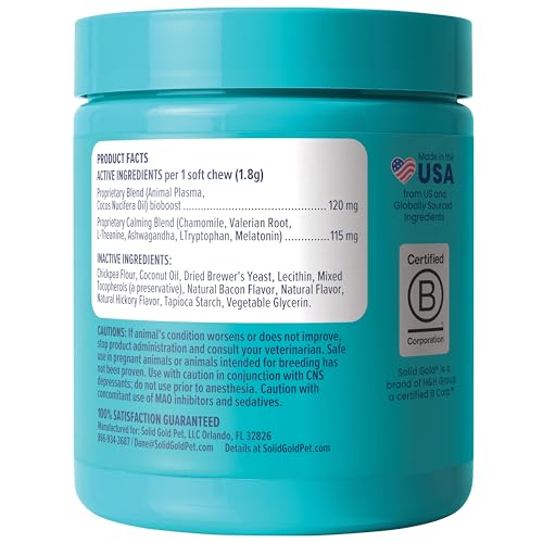 Calming Chews for Dogs with Melatonin for Storms & Travel (60 Count)