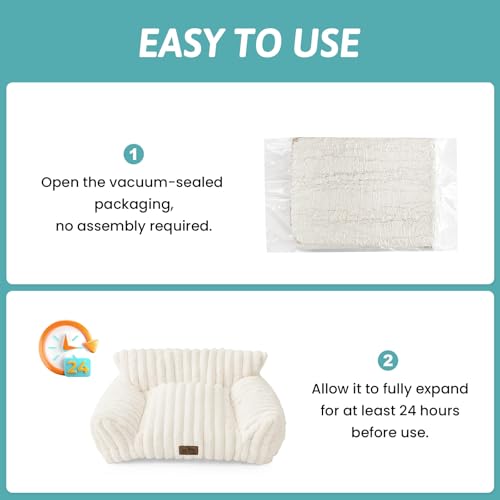 Cute Cat Couch (Cream / Small: 25.5'' x 17.5'')