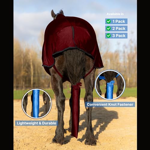 Spandex Horse Tail Bag Only for Horses (Burgundy)