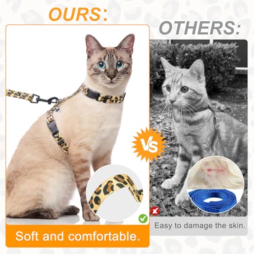 Cat Harness and Leash Set (Medium(Chest: 14"-22") / Leopard Khaki)